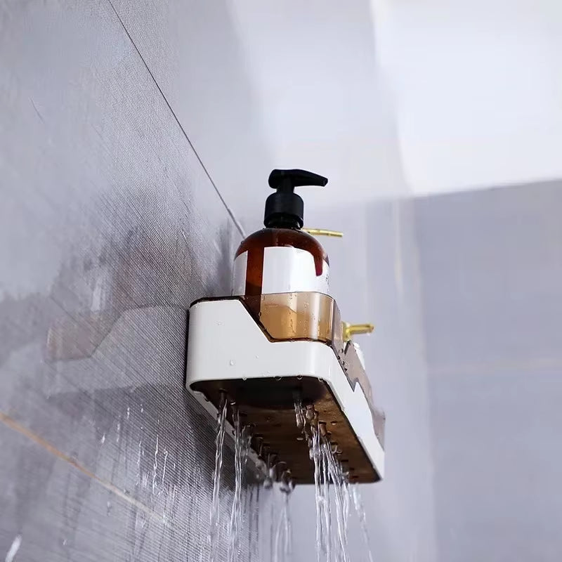 Bathroom Shelf Organizer Shower Storage Rack Black Corner Shelves Wall Mounted Aluminum Toilet Shampoo Holder No Drill